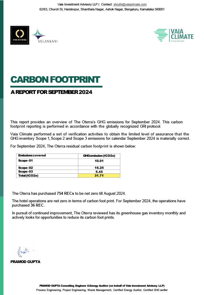 Carbon Foot Print Report for September 2024